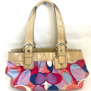 Signature Coach Soho Sateen Multicolor Tote Purse